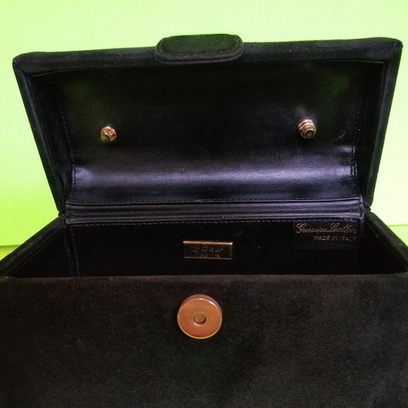 STEFANO suede black small bag Italy - Picture 3 of 9